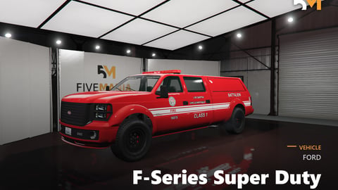 FIVEM Ford F-Series Super Duty | Lore Friendly Fire Department Truck | Working Lights | Custom Liveries | Detailed Interior & Exterior | Add-On | Optimized | Fivem Ready | High Quality cover
