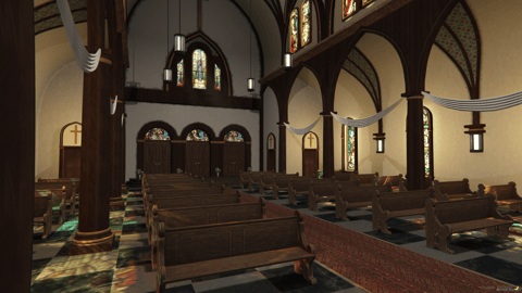 FIVEM Sandy Church | Detailed Church MLO | Interior & Exterior | Full Basement | Graveyard | Add-On | Optimized | Fivem Ready | High Quality — image 11