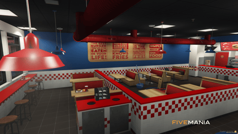 FIVEM Burger Shot Vespucci | Iconic Fast Food Restaurant MLO | Interior & Exterior | Full Kitchen | Dining Area | Staff Rooms | Add-On | Optimized | Fivem Ready | High Quality — image 8