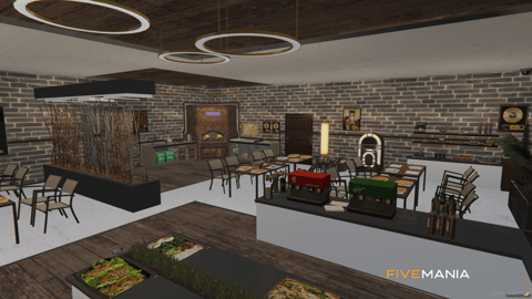 FIVEM Mirror Restaurant | Luxury Multi-Level Restaurant MLO | Interior & Exterior | Outdoor Bar | Rooftop Lounge | Custom Props | Add-On | Optimized | Fivem Ready | High Quality — image 12