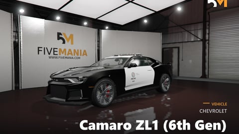 FIVEM Chevrolet Camaro ZL1 (6th Gen) | Lore Friendly Police Car | Working Lights | Custom Sirens | Optimized Handling | Add-On | Optimized | Fivem Ready | High Quality cover