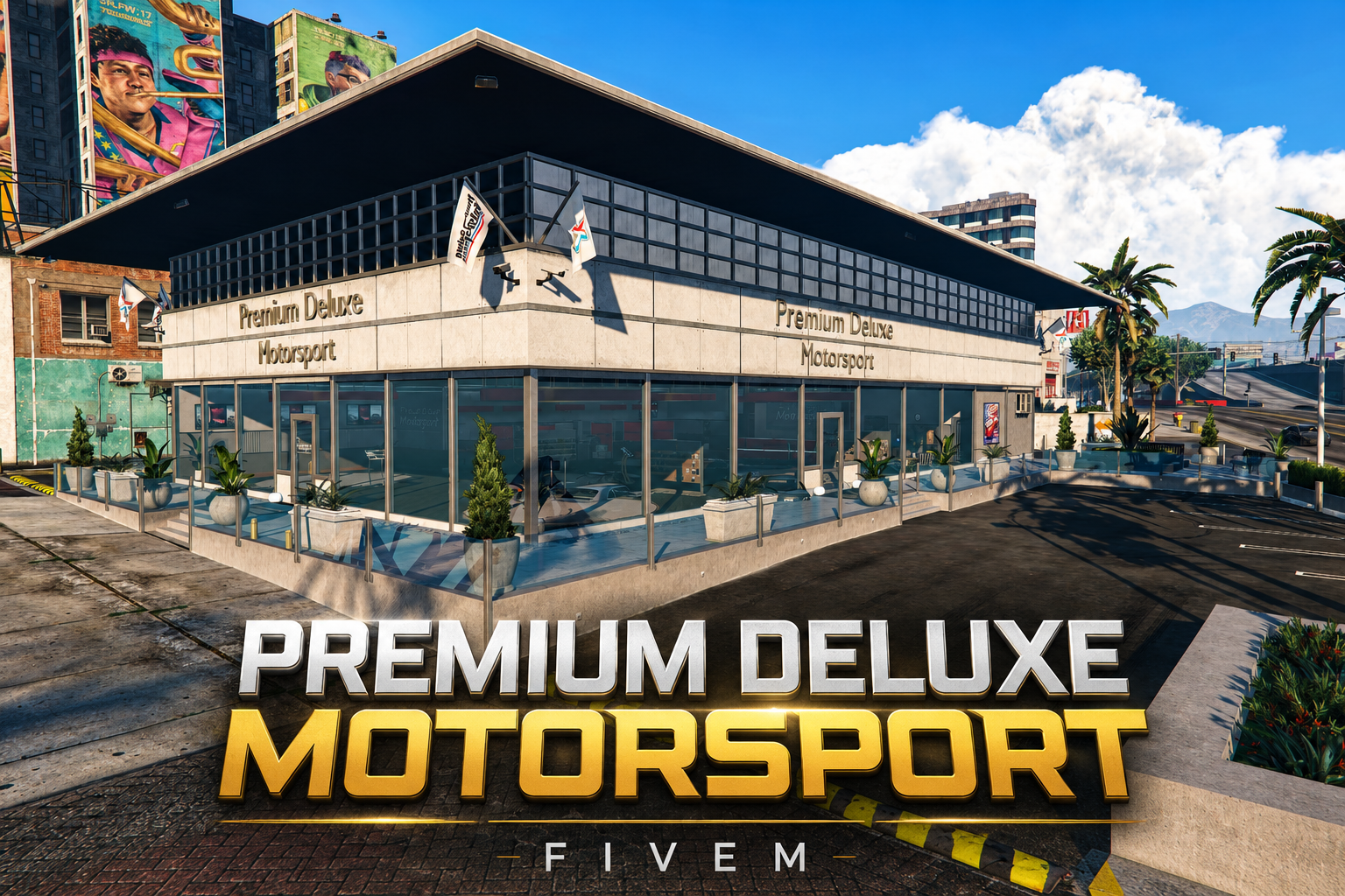 FIVEM Premium Deluxe Motorsport | Iconic Car Dealership MLO | Interior & Exterior | Office & Garage | Add-On | Optimized | Fivem Ready | High Quality