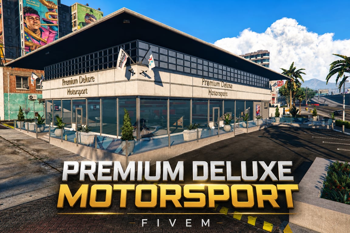 FIVEM Premium Deluxe Motorsport | Iconic Car Dealership MLO | Interior & Exterior | Office & Garage | Add-On | Optimized | Fivem Ready | High Quality
