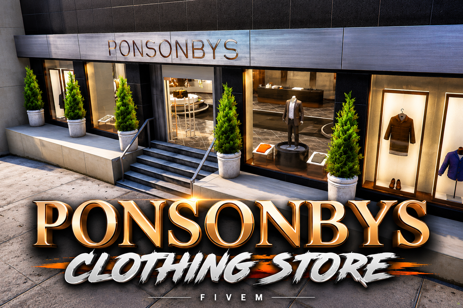 FIVEM Ponsonbys Clothing Store | Luxury Retail MLO | Interior & Exterior | Custom Props | Optimized | Add-On | Fivem Ready | High Quality