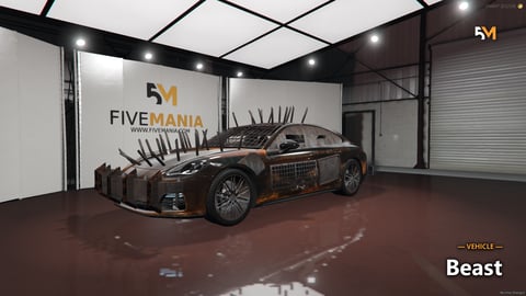 FIVEM Beast | Armored Sports Sedan [Unbadged] Add-On | Spikes & Armor | Rusty Texture | Custom Model | Optimized | Fivem Ready | High Quality, image 6