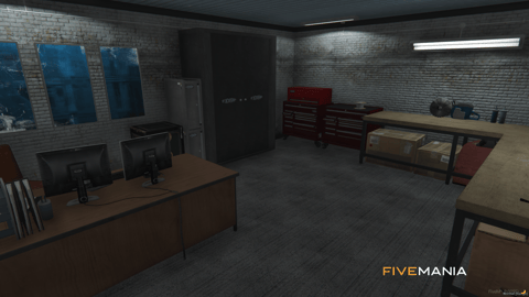 FIVEM Backstreet Garage | Detailed Mechanic Shop MLO | Interior & Exterior | Custom Props | Repair Bays | Office & Lounge | Add-On | Optimized | Fivem Ready | High Quality — image 7