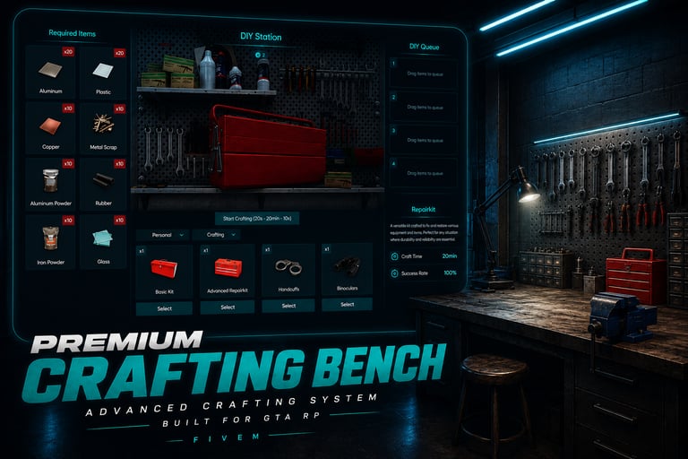 FIVEM Crafting Bench, Advanced Crafting System