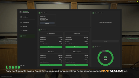 FIVEM Advanced Banking | Comprehensive Banking System | Dashboard & Transactions | Accounts & Loans | Card Hacking | Add-On | Optimized | Fivem Ready | High Quality, image 14