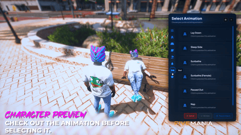 FIVEM Sit Anywhere | Universal Sitting Script | Custom Animations | Lay Down Feature | Prop Detection | Custom UI | Add-On | Optimized | Fivem Ready | High Quality, image 14