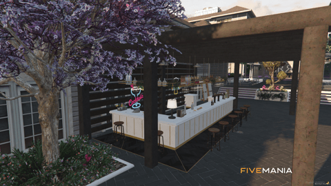FIVEM Mirror Restaurant | Luxury Multi-Level Restaurant MLO | Interior & Exterior | Outdoor Bar | Rooftop Lounge | Custom Props | Add-On | Optimized | Fivem Ready | High Quality — image 9