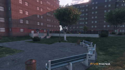 FIVEM New York Block | Urban Apartment Complex MLO | Basketball Court | Playground | Detailed Exterior | Add-On | Optimized | Fivem Ready | High Quality — image 8