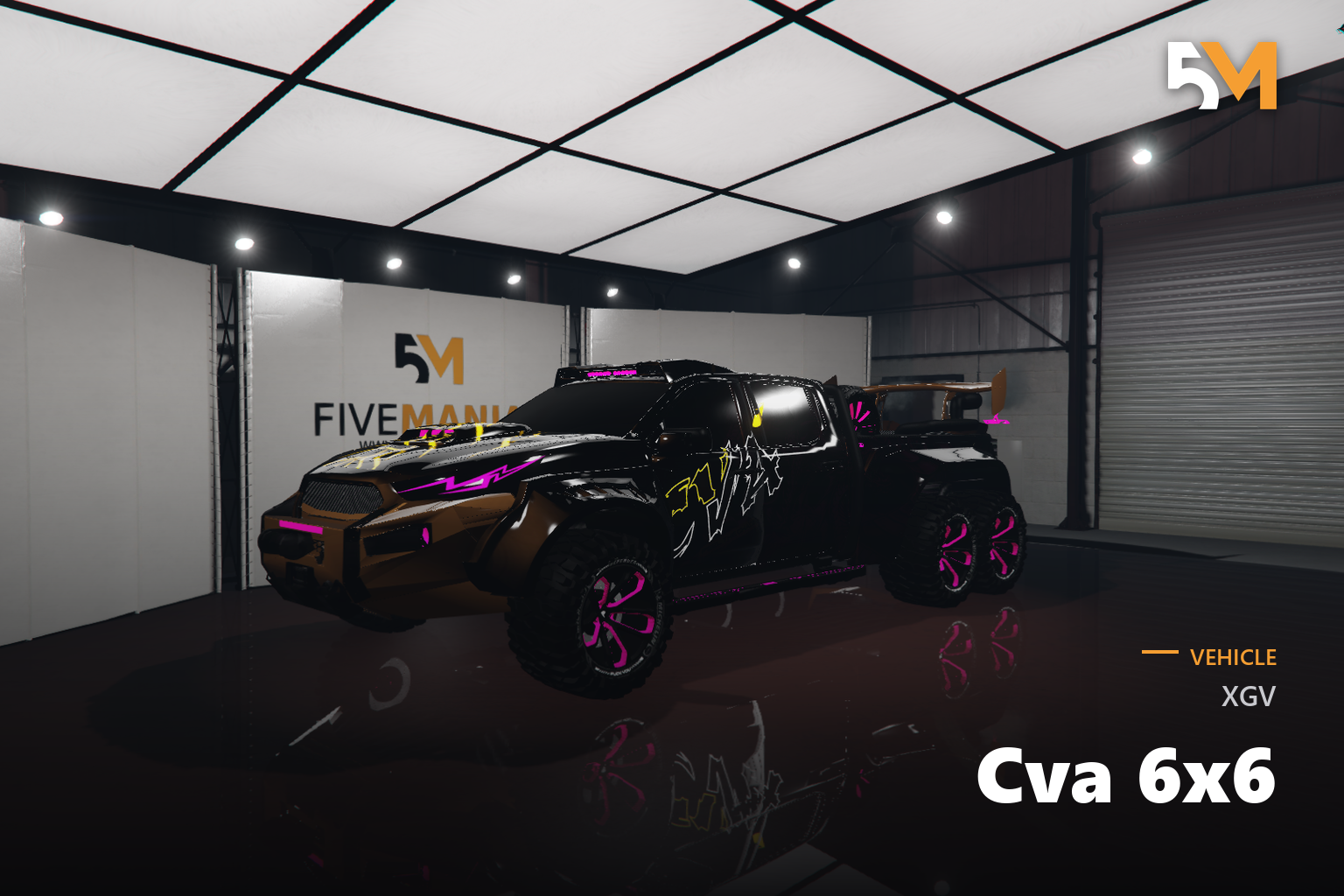 FIVEM Xgv Cva 6x6 | Aggressive Off-Road Truck Add-On | Custom Design | 6x6 Drivetrain | Unique Liveries | Working Lights | Add-On | Optimized | Fivem Ready | High Quality