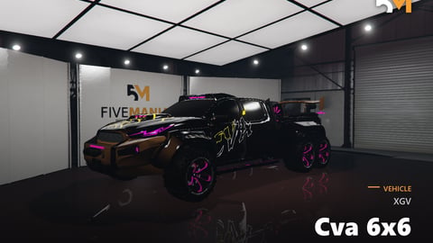 FIVEM Xgv Cva 6x6 | Aggressive Off-Road Truck Add-On | Custom Design | 6x6 Drivetrain | Unique Liveries | Working Lights | Add-On | Optimized | Fivem Ready | High Quality cover
