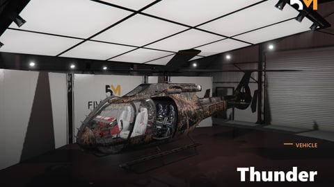 FIVEM Thunder | Custom Attack Helicopter [Unbadged] Add-On | Unique Rusty Texture | Openable Doors | Mounted Weapon | Optimized | Fivem Ready | High Quality cover