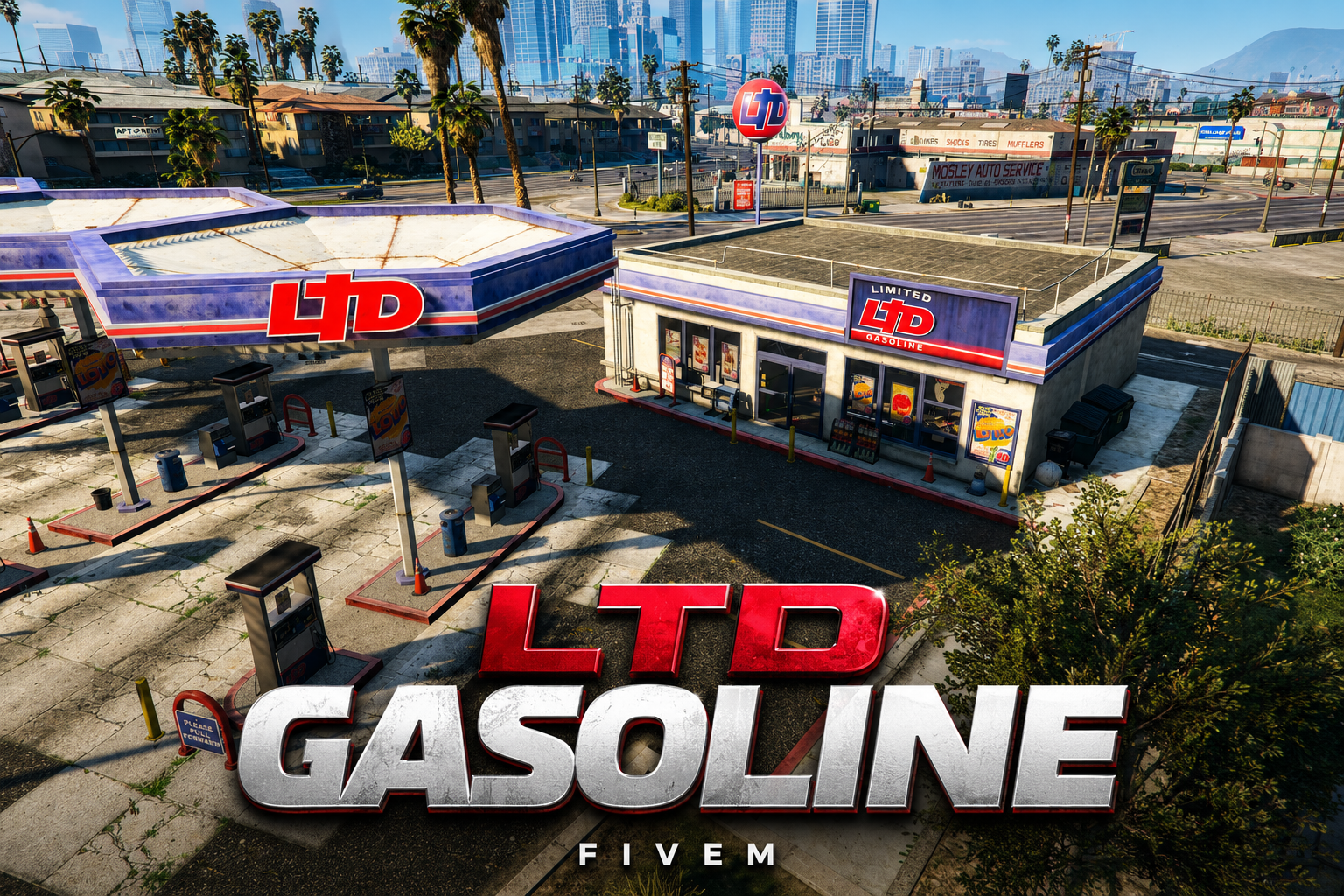 FIVEM Ltd Gasoline | Gas Station & Convenience Store MLO | Interior & Exterior | Custom Props | Add-On | Optimized | Fivem Ready | High Quality