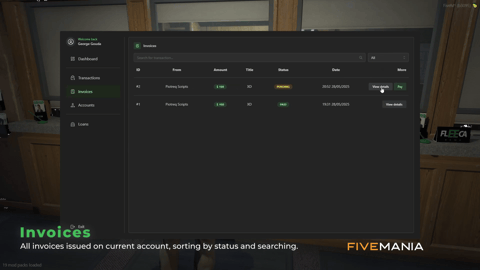 FIVEM Advanced Banking | Comprehensive Banking System | Dashboard & Transactions | Accounts & Loans | Card Hacking | Add-On | Optimized | Fivem Ready | High Quality, image 11