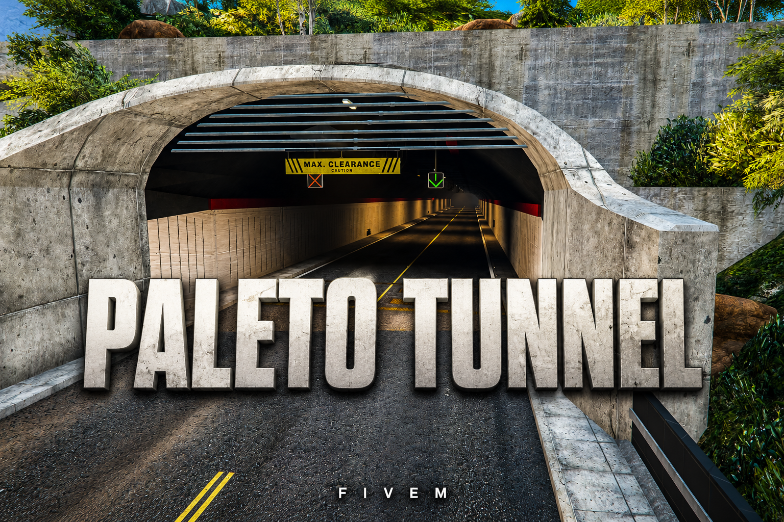 FIVEM Paleto Tunnel | Custom Map Extension | Interior & Exterior | Working Lights | Optimized | Fivem Ready | High Quality | Add-On