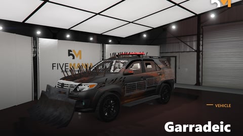FIVEM Garradeic | Post-Apocalyptic SUV [Unbadged] Add-On | Custom Armor | Spikes | Working Lights | Front Plow | Optimized | Fivem Ready | High Quality cover