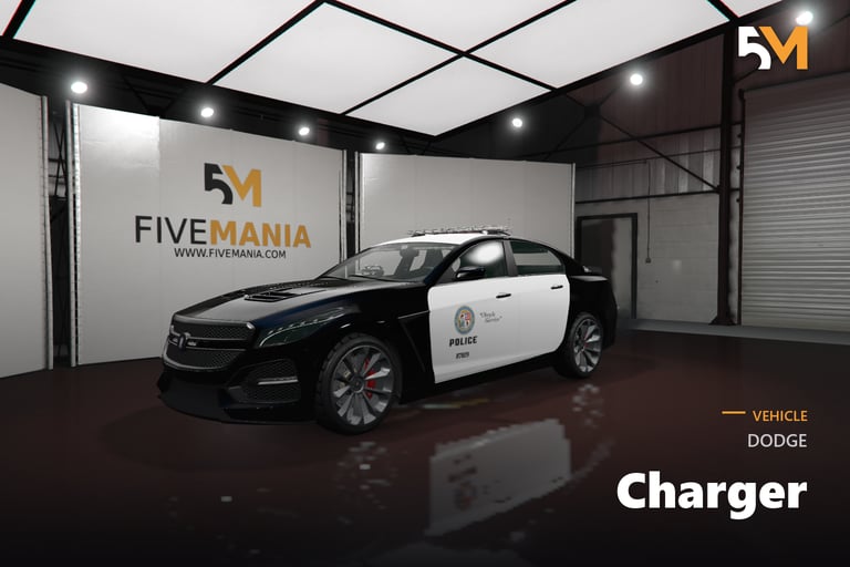 FIVEM Dodge Charger, Lore Friendly Police Sedan