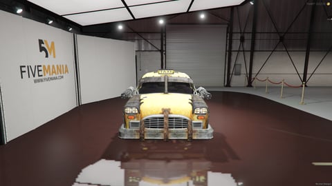 FIVEM Tmyellow | Weaponized Post-Apocalyptic Taxi [Unbadged] Add-On | Mounted Weapons | Custom Bodywork | Working Lights | Add-On | Optimized | Fivem Ready | High Quality, image 4