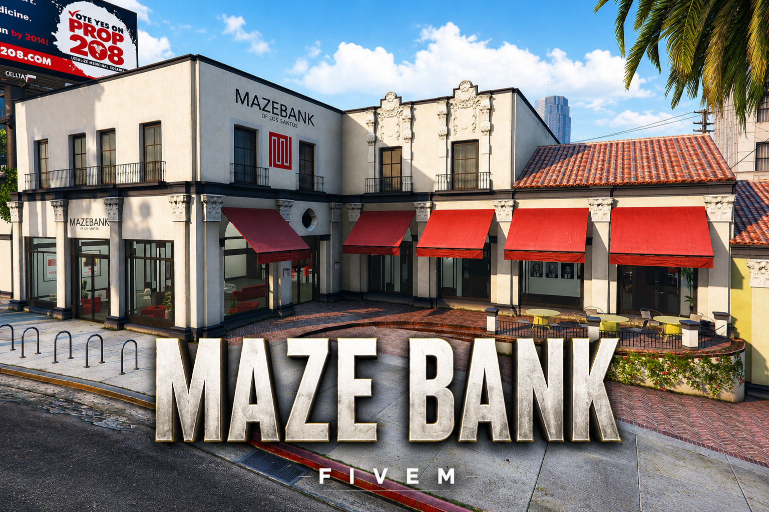 FIVEM Maze Bank | Modern Bank MLO | Interior & Exterior | Vault & Offices | Add-On | Optimized | Fivem Ready | High Quality