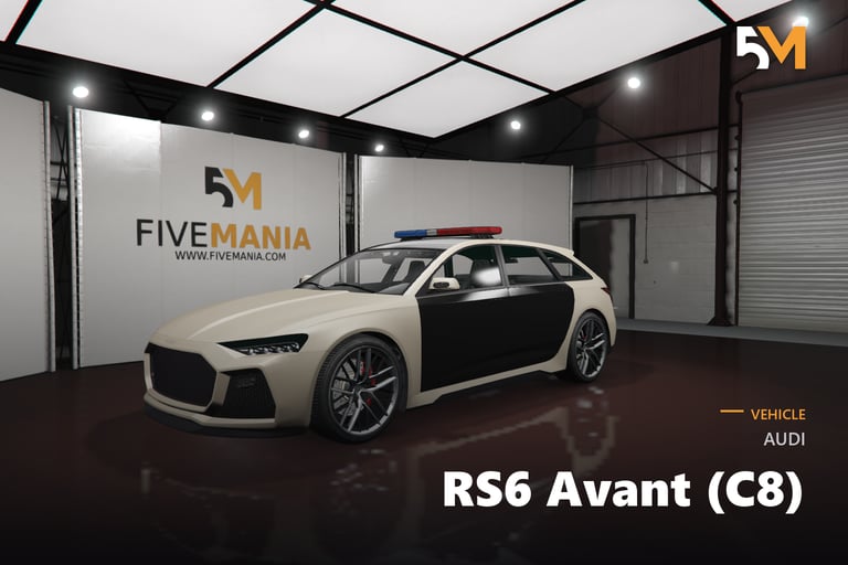 FIVEM Audi RS6 Avant (C8), Realistic Police Wagon [Unbadged] Add…