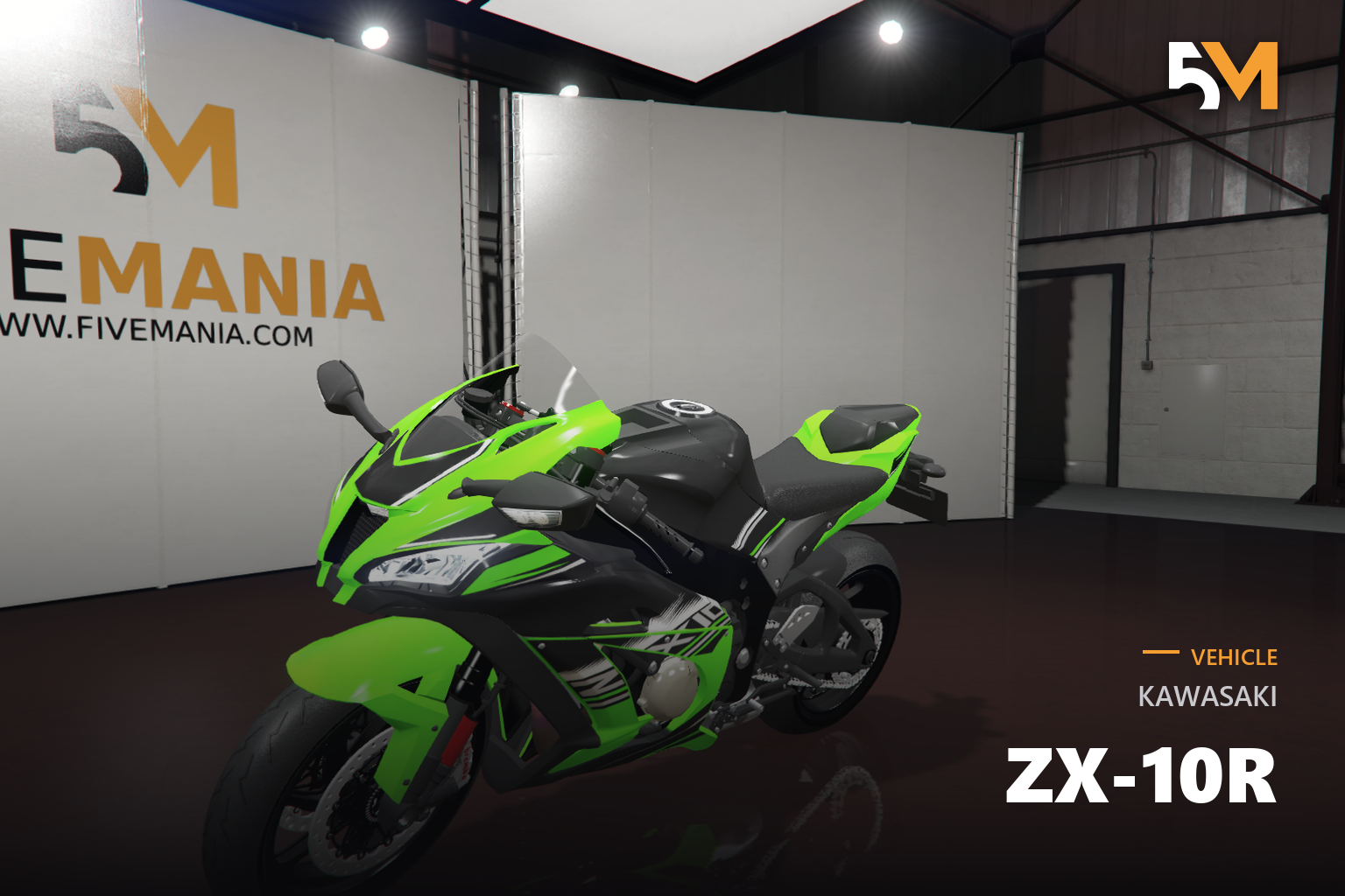 FIVEM Kawasaki ZX-10R | Realistic Sport Bike [Unbadged] Add-On | Working Lights | Optimized | Fivem Ready | High Quality