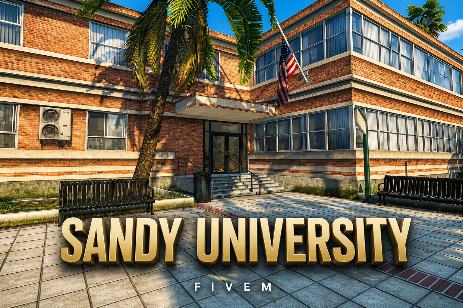FIVEM Sandy University | Immersive University MLO | Interior & Exterior | Classrooms | Lockers | Lobby | Add-On | Optimized | Fivem Ready | High Quality