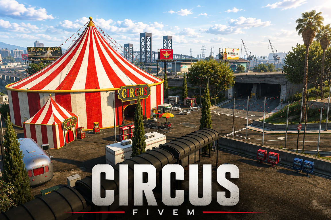 FIVEM Circus | Grand Entertainment MLO | Interior & Exterior | Food Stalls | Fortune Teller Booth | Add-On | Optimized | Fivem Ready | High Quality