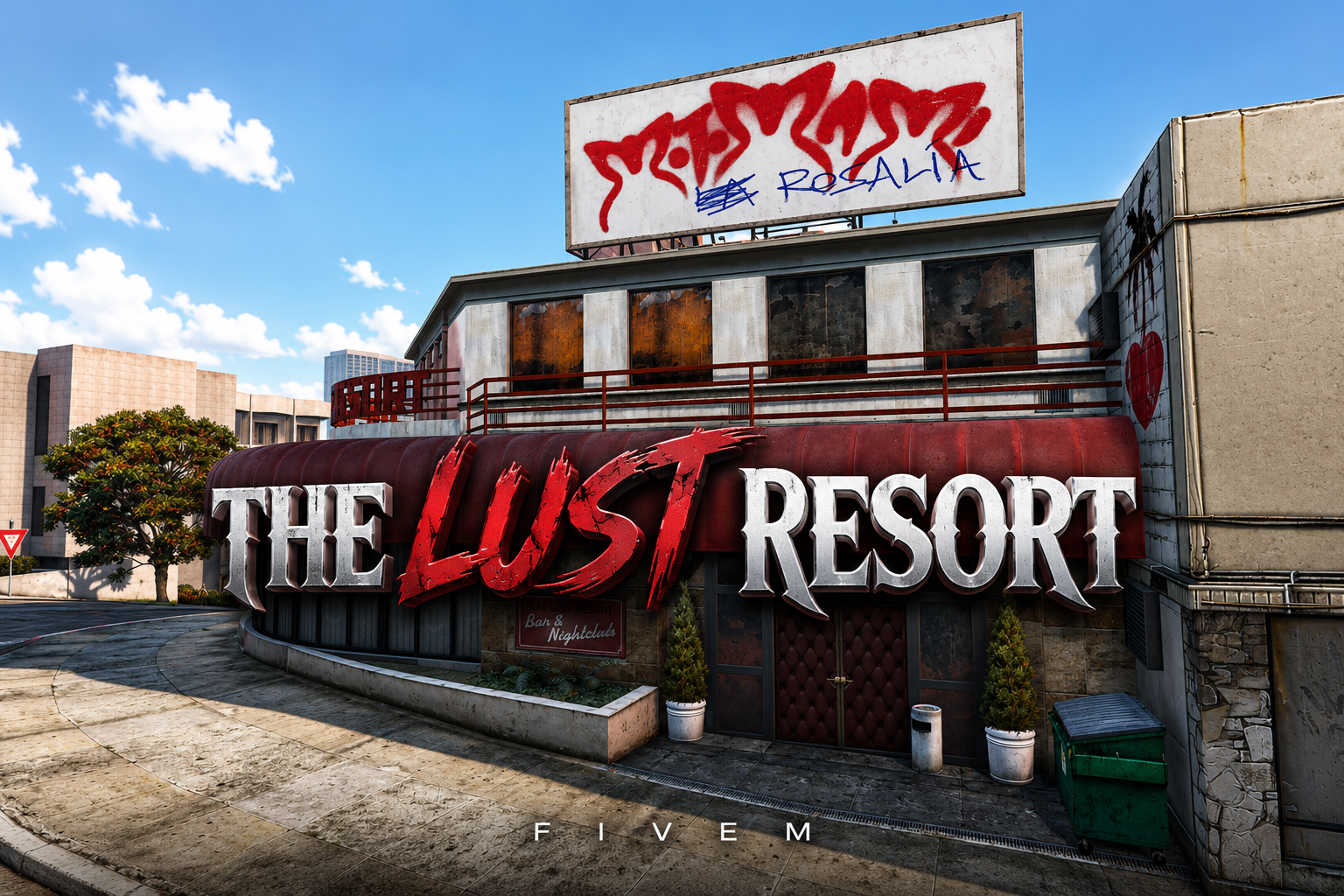FIVEM The Lust Resort | Vibrant Nightclub MLO | Interior & Exterior | Custom Props | Working Lights | Dressing Rooms | Private Booths | Add-On | Optimized | Fivem Ready | High Quality