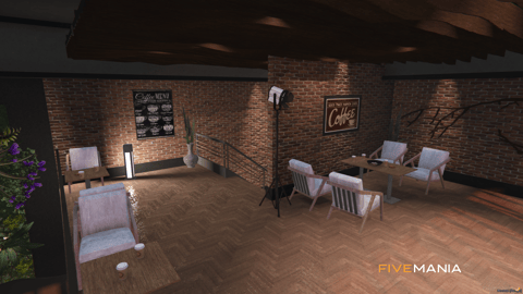 FIVEM Coffee Noir | Modern Lakeside Cafe MLO | Interior & Exterior | Outdoor Seating | Add-On | Optimized | Fivem Ready | High Quality — image 16