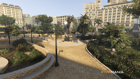 FIVEM Strawberry Legions Square | Enhanced City Square MLO | Custom Props | New Seating Areas | Gas Station | Add-On | Optimized | Fivem Ready | High Quality — image 10
