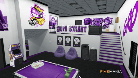 FIVEM Ballas Hide Out | Custom Gang Hideout MLO | Interior & Exterior | Custom Graffiti | Lounge & Garage | Add-On | Optimized | Fivem Ready | High Quality — image 17