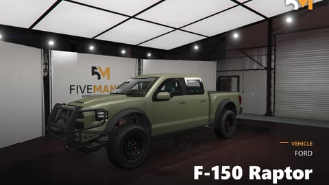 FIVEM Ford F-150 Raptor | Armored Off-Road Pickup [Unbadged] Add-On | Heavy Duty | Custom Grille | Bulletproof Glass | Optimized | Fivem Ready | High Quality cover