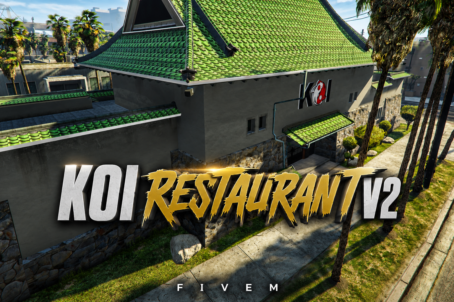 FIVEM Koi Restaurant V2 | Japanese Restaurant MLO | Interior & Exterior | Basement Garage | Add-On | Optimized | Fivem Ready | High Quality