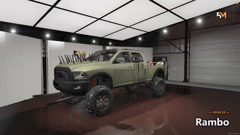 FIVEM Rambo | Armored Off-Road Pickup Truck [Unbadged] Add-On | Spiked Front | Reinforced Body | Custom Suspension | Off-Road Tires | Add-On | Optimized | Fivem Ready | High Quality, image 6