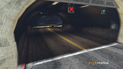 FIVEM Mount Chiliad Tunnel | Expanded Map Location | Interior & Exterior | Working Lights | Road Signs | Graffiti Art | Add-On | Optimized | Fivem Ready | High Quality — image 9
