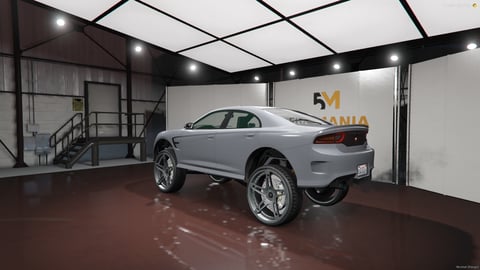 FIVEM Dodge Charger Hellcat | Lifted Sports Sedan [Badged] Add-On | Custom Suspension | Large Chrome Wheels | Interior & Exterior | Optimized | Fivem Ready | High Quality, image 8