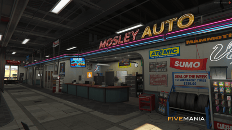 FIVEM Mosley | Full-Service Auto Shop MLO | Interior & Exterior | Reception Area | Workshop Bays | Locker Room | Add-On | Optimized | Fivem Ready | High Quality — image 12