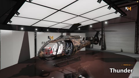 FIVEM Thunder | Custom Attack Helicopter [Unbadged] Add-On | Unique Rusty Texture | Openable Doors | Mounted Weapon | Optimized | Fivem Ready | High Quality, image 4