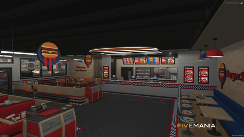 FIVEM Burgershot Restaurant | Iconic Fast Food Restaurant MLO | Interior & Exterior | Detailed Kitchen | Dining Area | Restrooms | Add-On | Optimized | Fivem Ready | High Quality — image 4