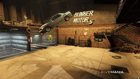 FIVEM Bunker Motors | Custom Underground Garage MLO | Car Lift | Lounge Area | Secret Tunnel | Custom Details | Add-On | Optimized | Fivem Ready | High Quality — image 12