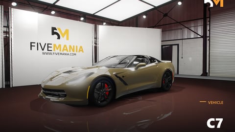 FIVEM C7 | Realistic Sports Car [Badged] Add-On | Optimized | Fivem Ready | High Quality cover