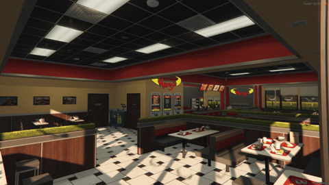 FIVEM Hornys Restaurant | Fast Food Dining MLO | Interior & Exterior | Full Kitchen | Dining Area | Office Space | Drive-Thru | Add-On | Optimized | Fivem Ready | High Quality — image 6