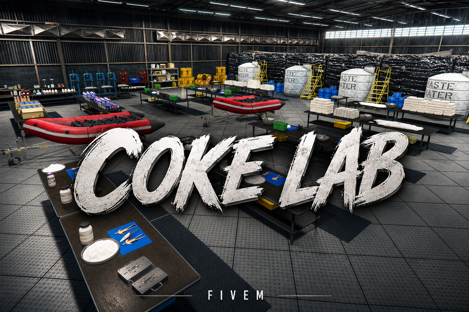 FIVEM Coke Lab | Underground Drug Production MLO | Interior & Exterior | Add-On | Optimized | Fivem Ready | High Quality