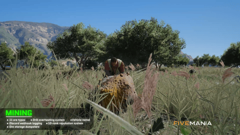 FIVEM Mining Job Script | Realistic Resource Gathering Script | 11 Ore Types | 6 Mining Zones | Ore Processing | Reputation System | Vehicle Rental | Add-On | Optimized | Fivem Ready | High Quality, image 5