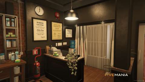 FIVEM Barber Shop Reworked | Modern Barber Shop Interior | Waiting Area & Styling Stations | Custom Props | Add-On | Optimized | Fivem Ready | High Quality — image 5