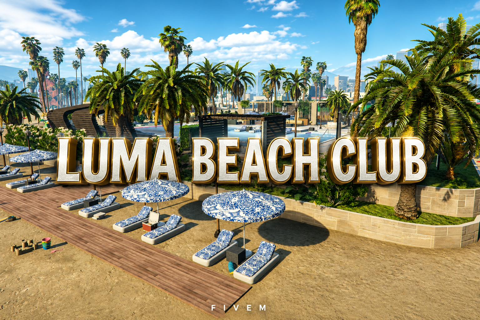 FIVEM Luma Beach Club | Exclusive Coastal Retreat MLO | Pool & Bar | Lounge Areas | Custom Props | Add-On | Optimized | Fivem Ready | High Quality