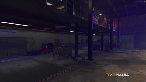 FIVEM Reds Tunndershop | Custom Mechanic Shop MLO | Interior & Exterior | Modern Design | Neon Lighting | Lounge & Arcade | Add-On | Optimized | Fivem Ready | High Quality — image 10