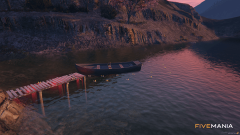 FIVEM Julia Lovelyacht | Scenic Lakeside Retreat MLO | Boat & Dock | Campfire & Tent | Add-On | Optimized | Fivem Ready | High Quality — image 4